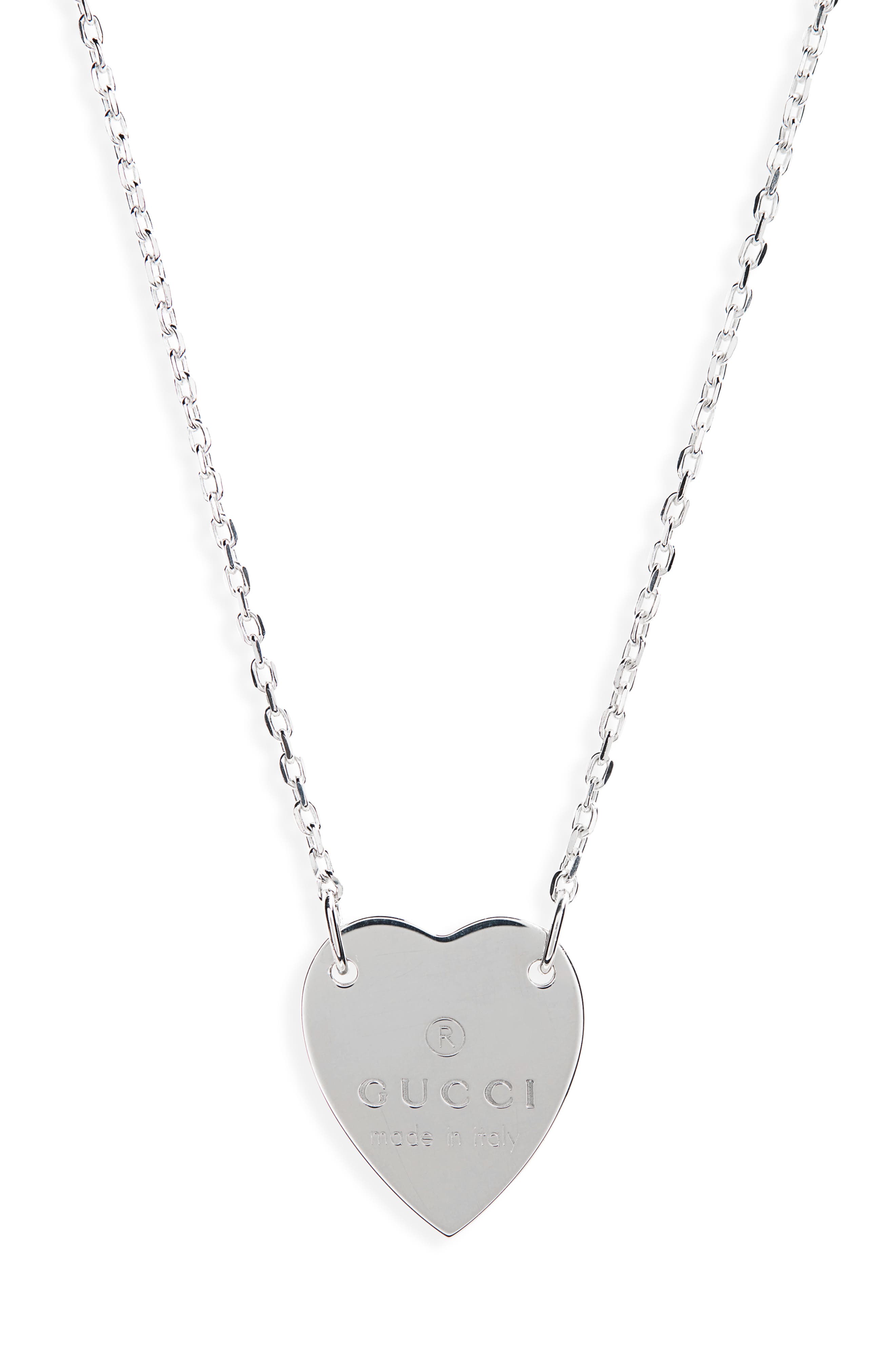Gucci Trademark Heart Necklace in Sterling Silver at Nordstrom