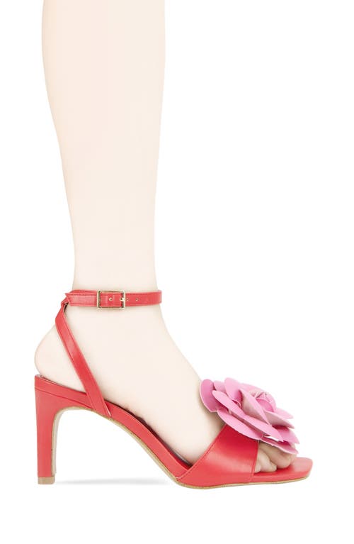 Bcbgeneration Toori Rosette Sandal In Red/fuschia