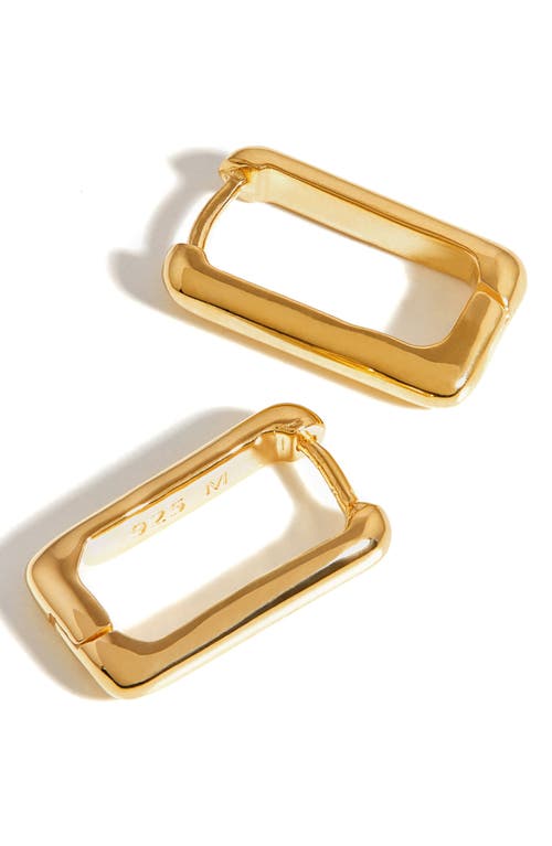 Rectangle Huggie Hoop Earrings in Gold