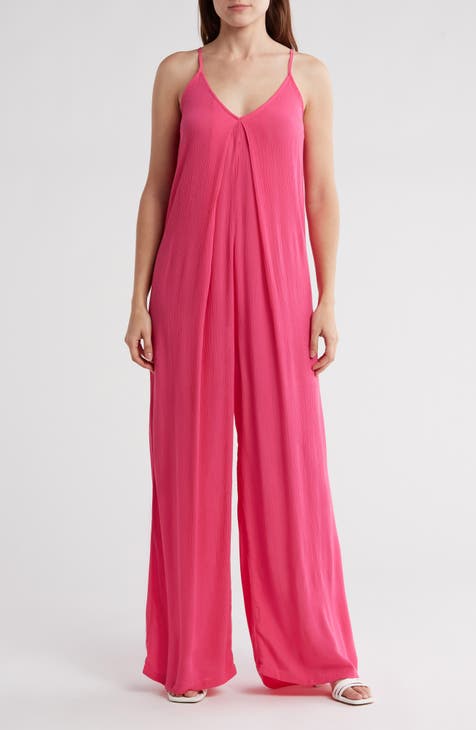 V-Neck Gauze Jumpsuit