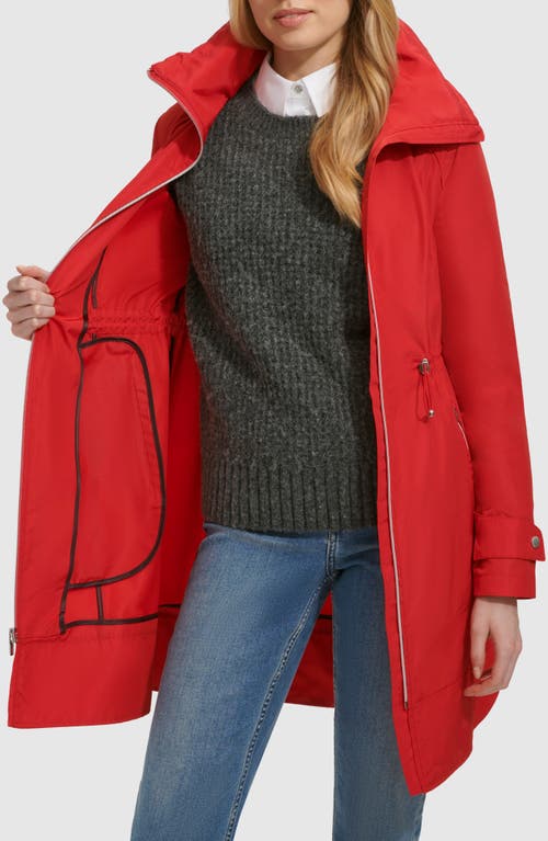 Shop Cole Haan Signature Travel Packable Hooded Rain Jacket In Red