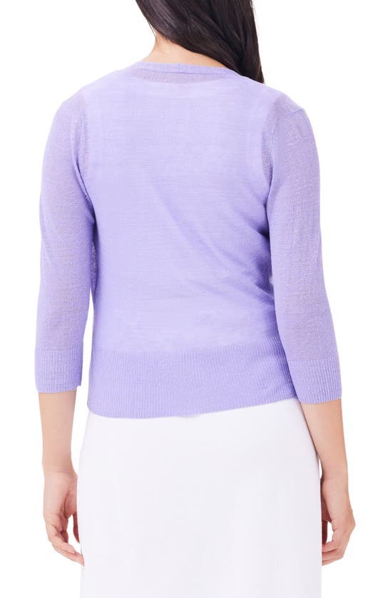 Shop Nic + Zoe Nic+zoe 4-way Linen Blend Convertible Cardigan In Lavender