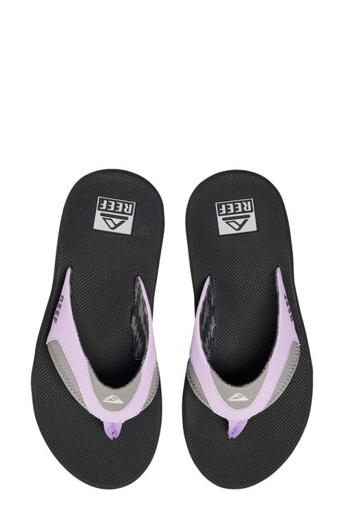 Reef Fanning Flip Flop In Grey/ Purple