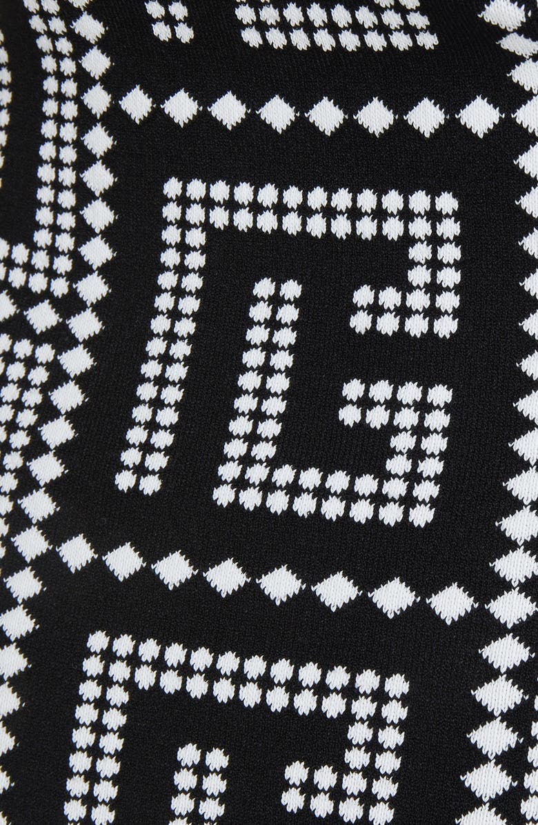 Balmain Mosaic Monogram Jacquard Knit Bodysuit, Alternate, color, 