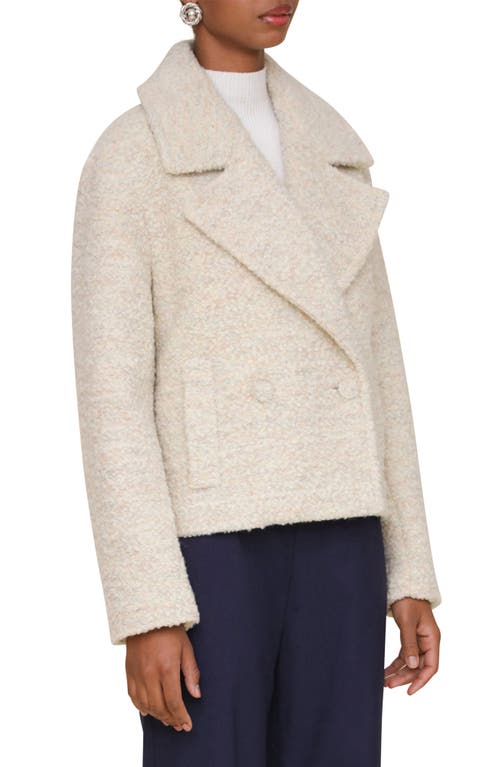 Shop Avec Les Filles Cocoon Wool Blend Peacoat In Cream Multi