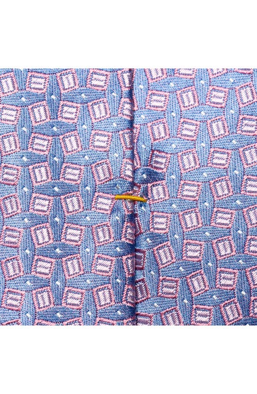 Shop Eton Square Neat Silk Tie In Lt/pastel Blue