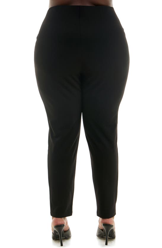 Shop Nina Leonard High Waist Tech Crepe Leggings In Black