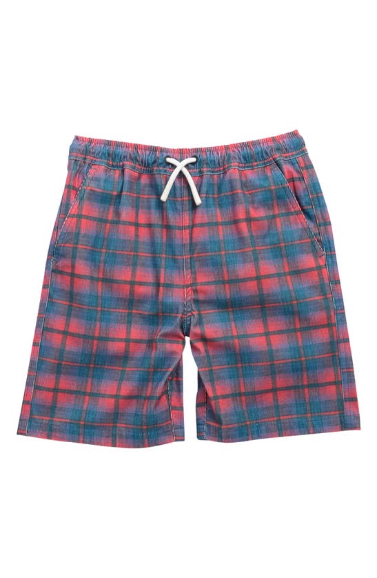 Sovereign Code Kids' Olsson Plaid Shorts In Aqua/ Orchid