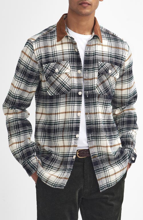 Shop Barbour Nevis Plaid Slim Fit Flannel Button-up Shirt In Ecru