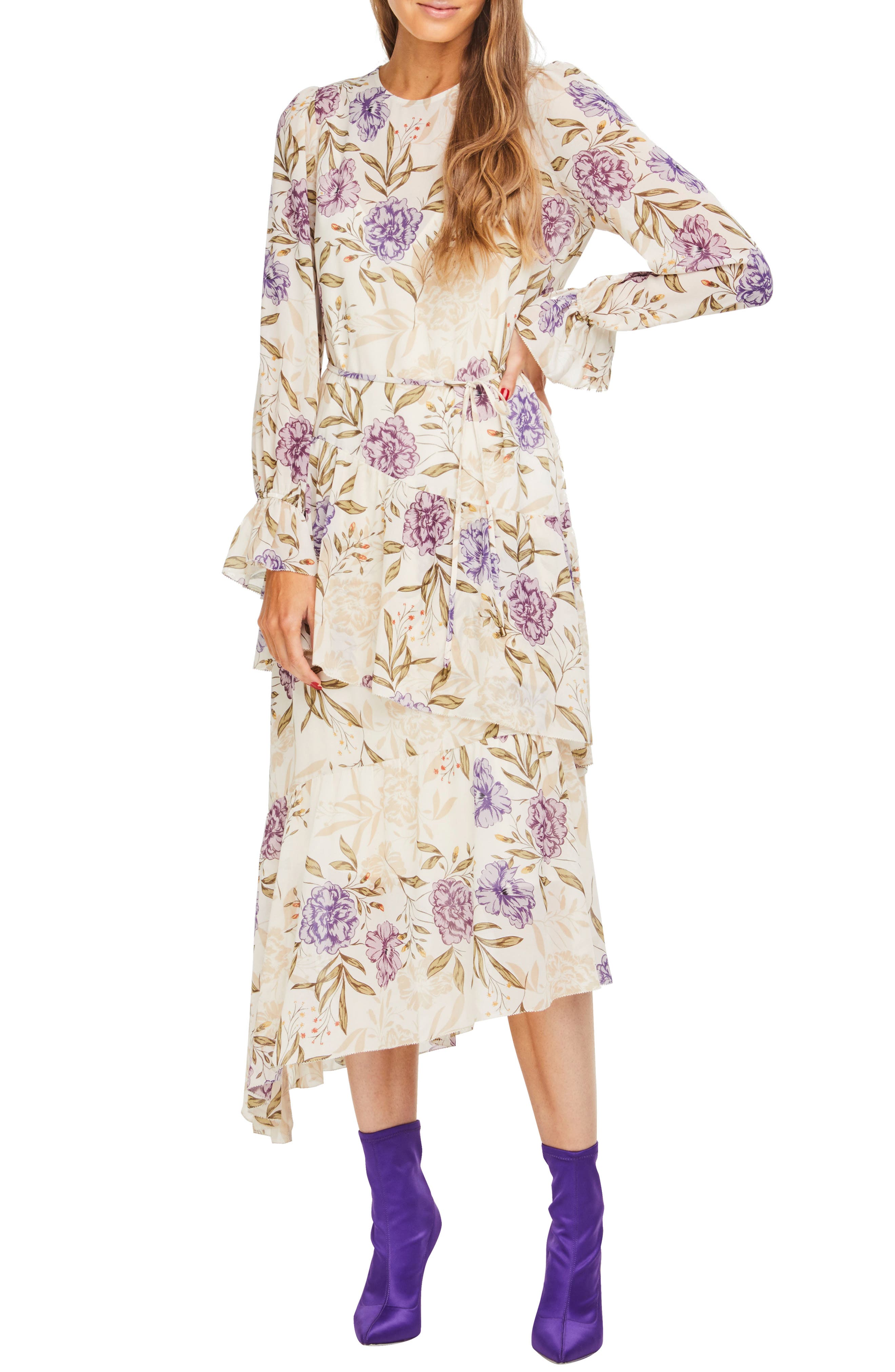 Astr The Label Mona Floral Dress, Ivory