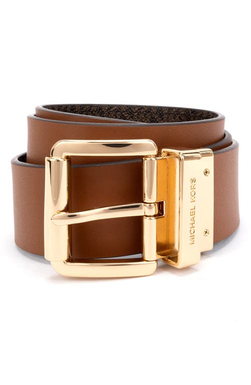 Shop Michael Michael Kors Reversible Belt In Brown