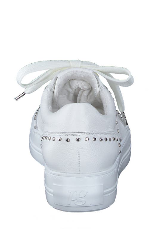 Paul Green Waverly Platform Sneaker In White Leather
