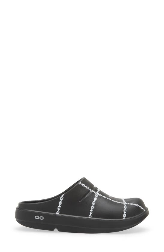 Shop Undercover X Oofos Chain Print Oocloog Clog In Black Base