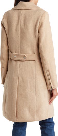 Avec les filles moto detail wool blend twill hot sale coat