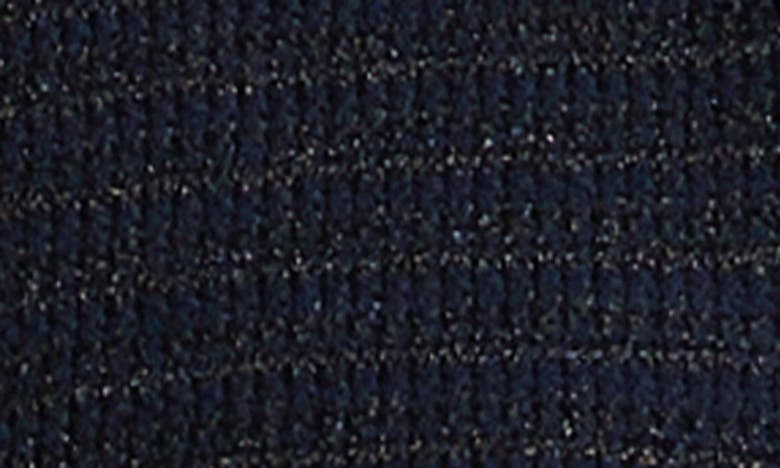Shop St John St. John Collection Stripe Metallic Tweed Crop Jacket In Midnight