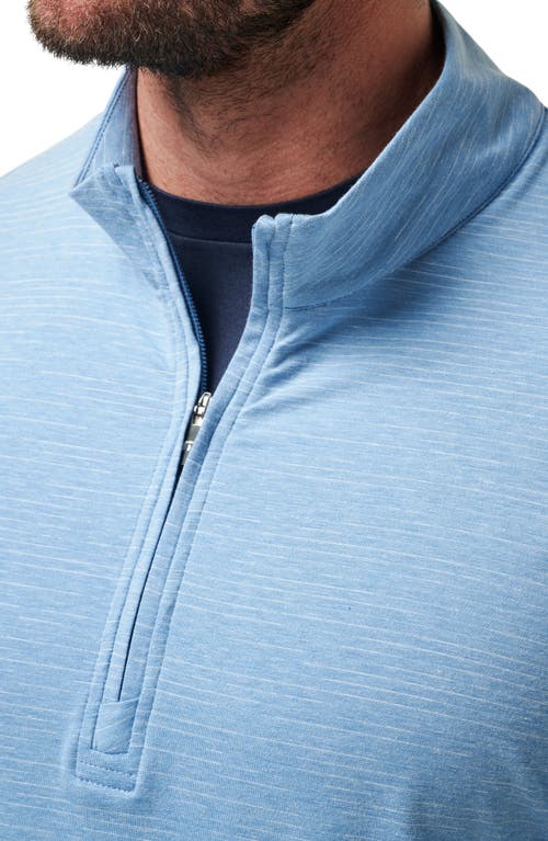 Travismathew The Heater Quarter Zip Pullover In Heather Blue