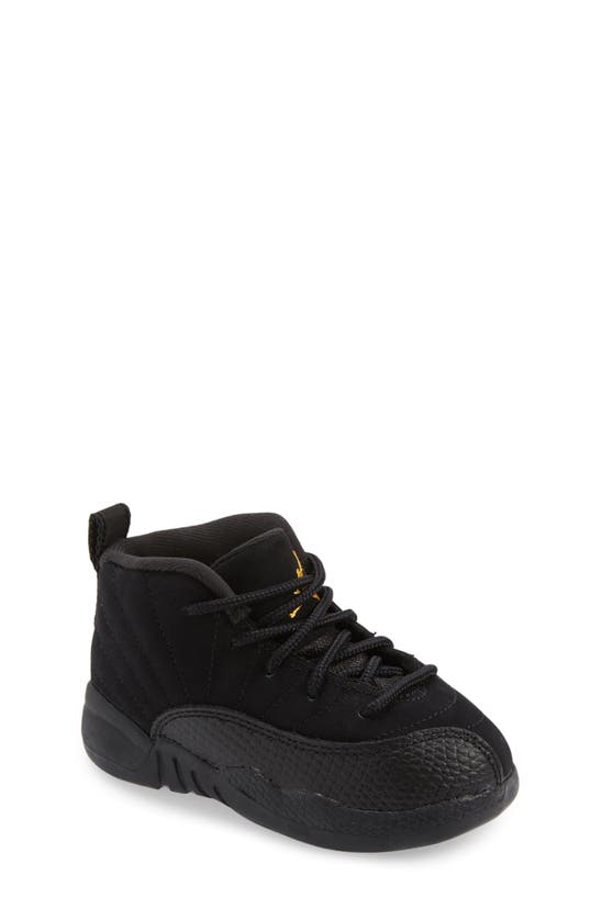 Jordan Kids' Air  12 Retro Basketball Sneaker In Black/ Taxi