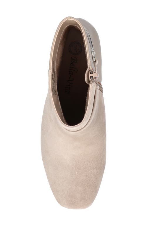 Bella Vita Quincy Womens Zipper Leather Mid-calf Boots In Almond Kidsuede Leather