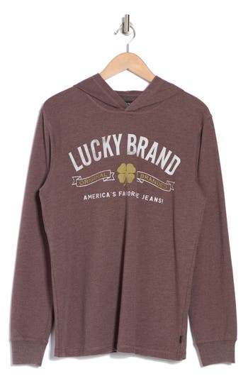 Lucky Brand Logo Graphic Hoodie In Falcon