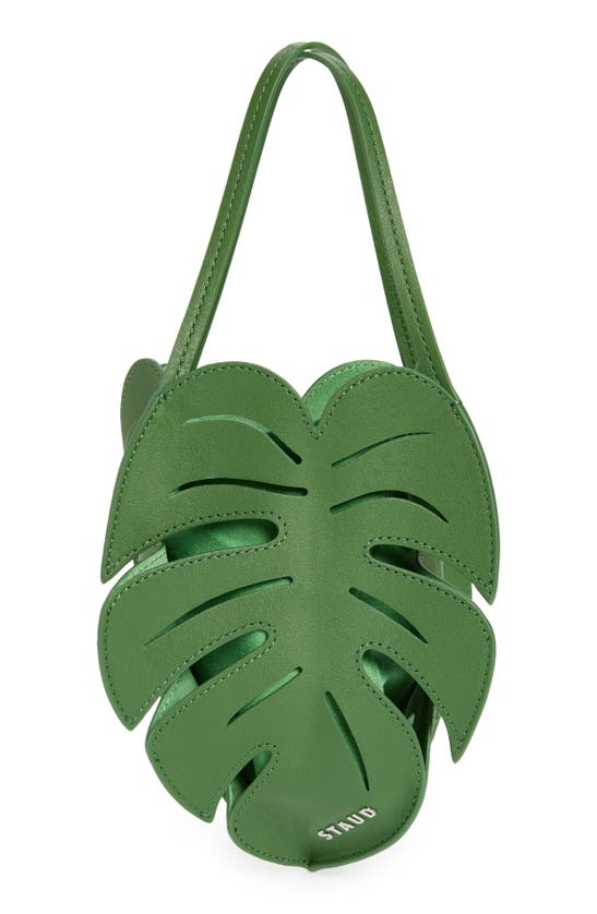 Shop Staud Palm Leather Tote In Leaf