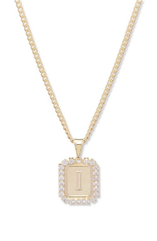 Royal Initial Card Necklace in Gold- I