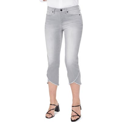 Nydj Crisscross Fray Hem Capri Jeans, 8 (similar to 1) - Grey