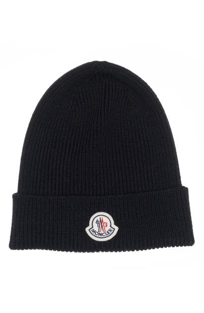 Click to view more detailed imagery on our partner's website Moncler Solid Virgin Wool Beanie - Black