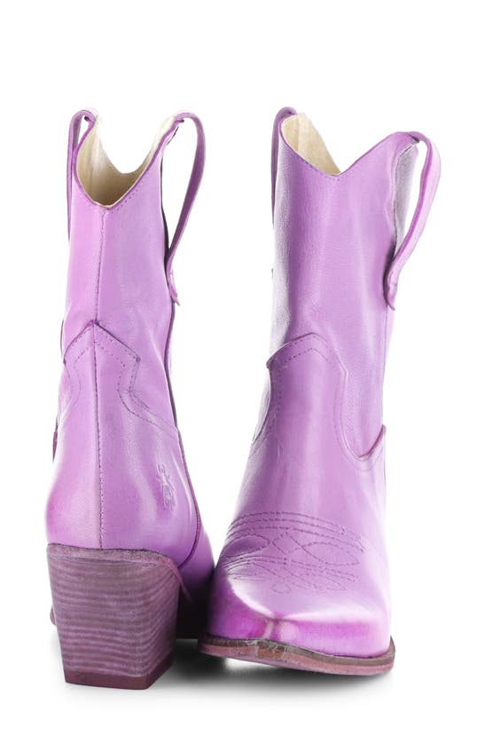 Shop Fly London Wofy Pointed Toe Western Boot In Violet Velvet