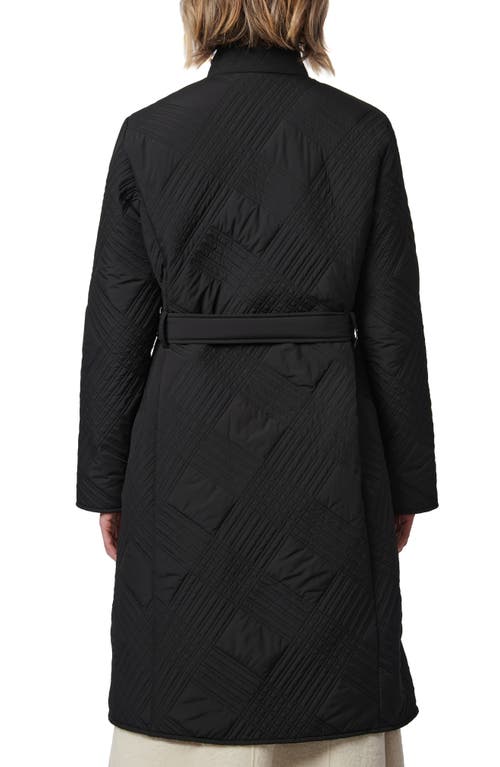 Shop Bernardo Crisscross Quilted Belted Coat In Black