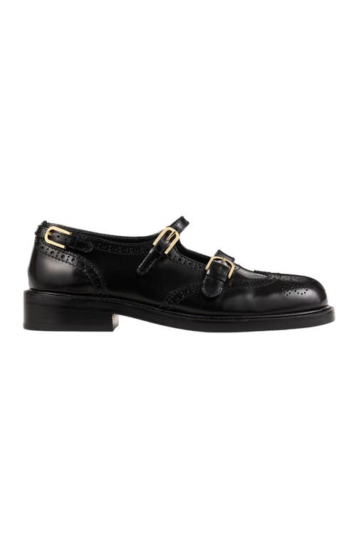 Shop Sandro Multi-buckle Open Derbies In Black