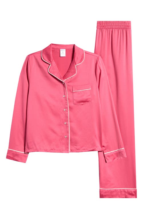 Shop Nordstrom Kids' Satin Pajamas In Pink Caliente