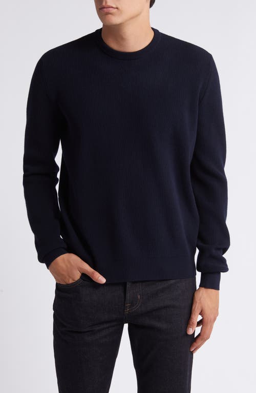 7 For All Mankind Luxe Performance Plus Crewneck Sweater In Navy
