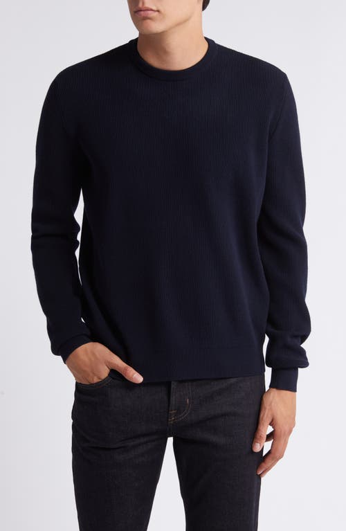 7 For All Mankind Luxe Performance Plus Crewneck Sweater in Navy 