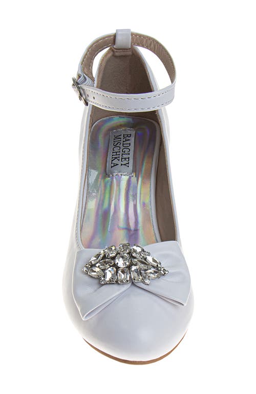 Badgley Mischka Collection Kids' Ankle Strap Pump In White