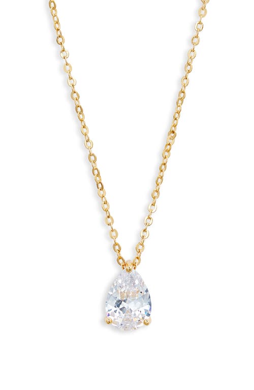 Shop Nordstrom Pear Cubic Zirconia Pendant Necklace In Clear-gold