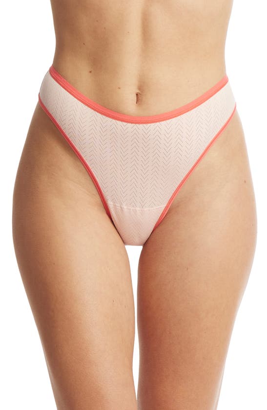 Shop Hanky Panky Movecalm Natural Rise Thong In Summerplum/morning Glory