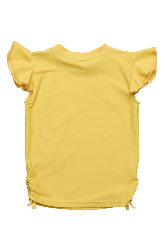 Snapper Rock Little Girl's & Girl's Boho Tropical Marigold Flutter-sleeve Rash Top In Yellow