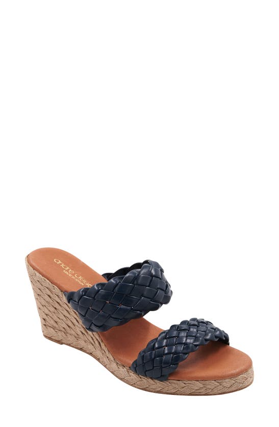 Shop Andre Assous André Assous Aria Espadrille Wedge Sandal In Navy
