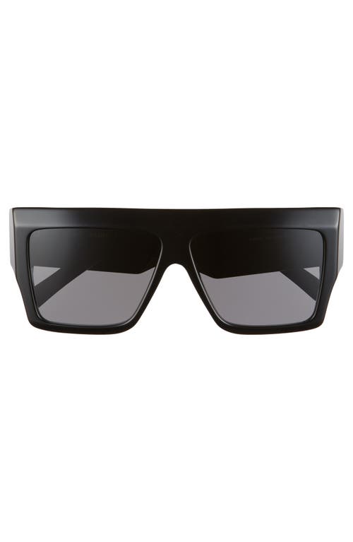 Shop Celine 60mm Flat Top Sunglasses In Black/smoke