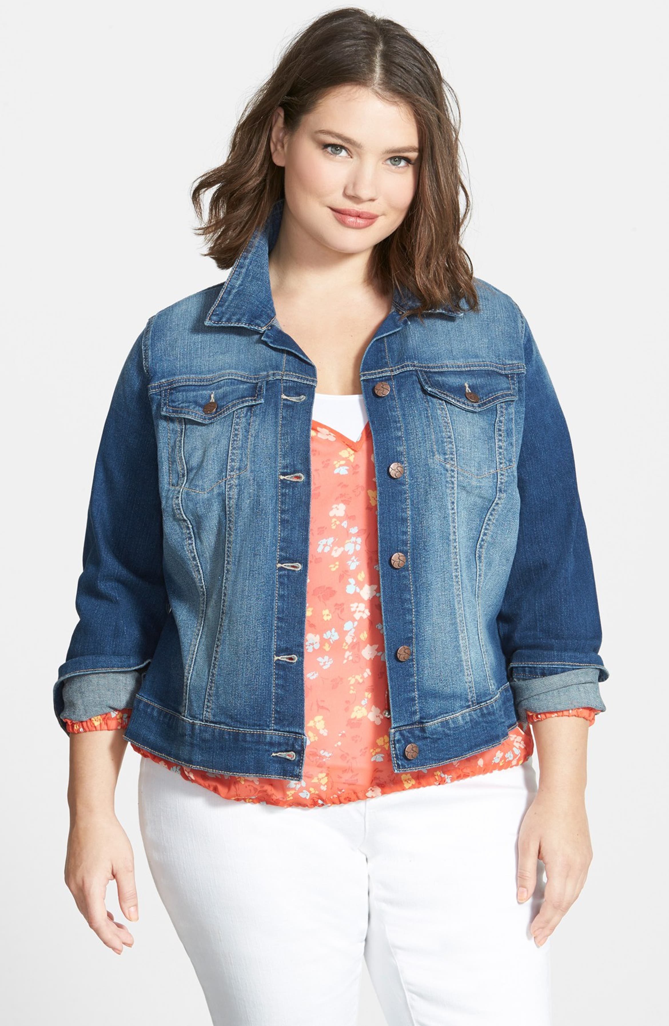 Jessica Simpson 'Pixie' Denim Jacket (Plus Size) | Nordstrom