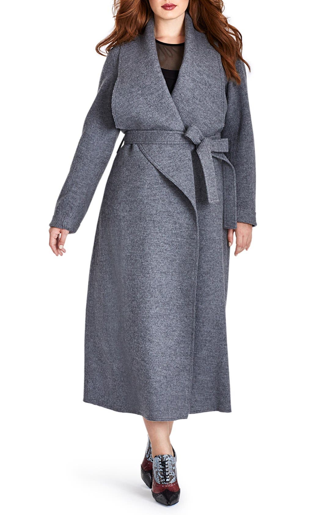 Mynt 1792 Maxi Wool Blend Wrap Coat (Plus Size) Nordstrom
