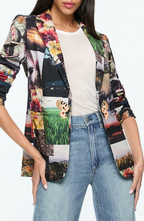 Shop Alice And Olivia Alice + Olivia Macey Print Blazer In Eco Fusion