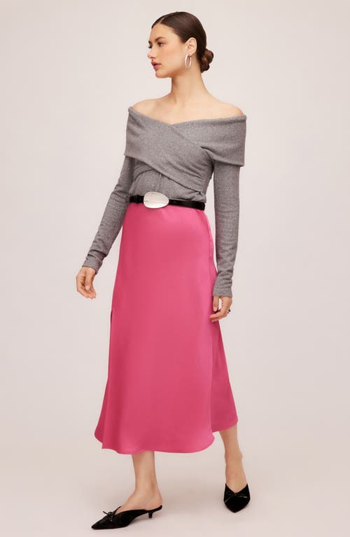 Fifteen Twenty Lana Crossover Drape Top In Silver In Silver