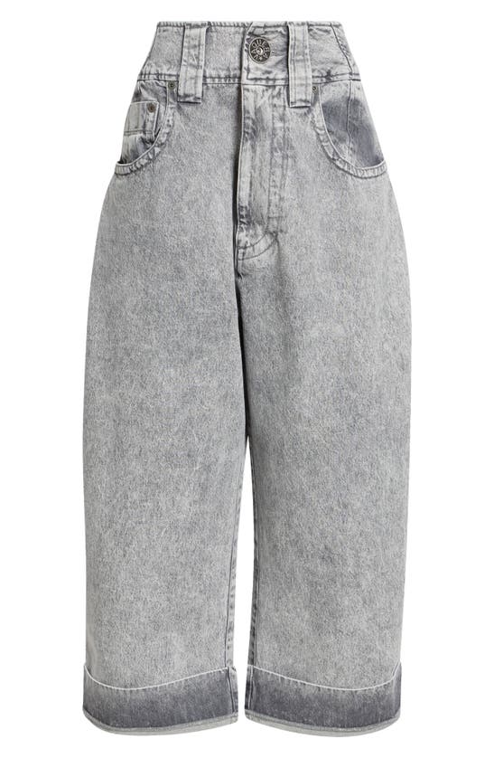Shop Vaquera Baby Oversize Wide Leg Jeans In Grey