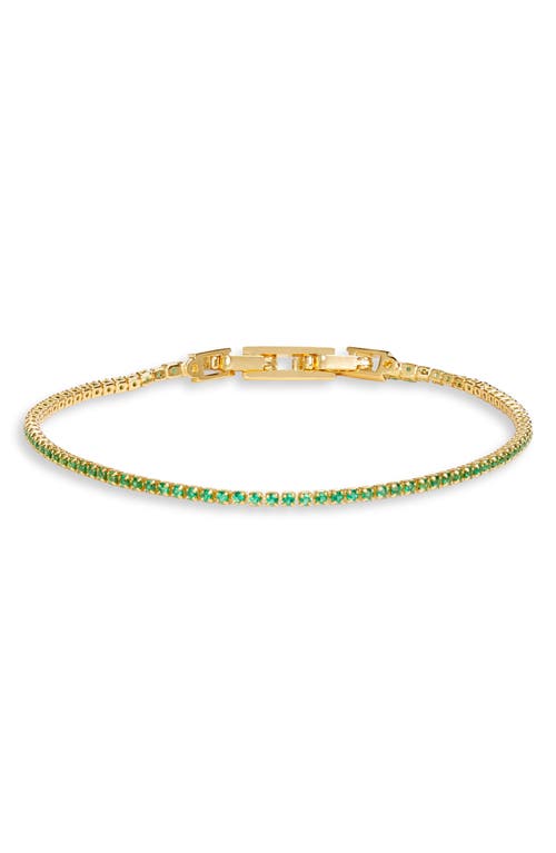 1.5mm Cubic Zirconia Tennis Bracelet in Emerald- Gold