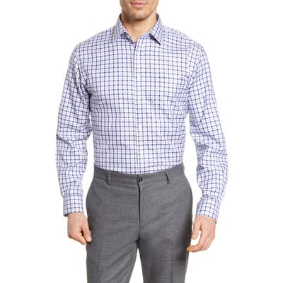 Nordstrom Shop Smartcare(TM) Traditional Fit Check Dress Shirt - Purple