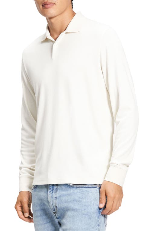 Shop Theory Goris Anemone Milano Long Sleeve Polo In Winter White