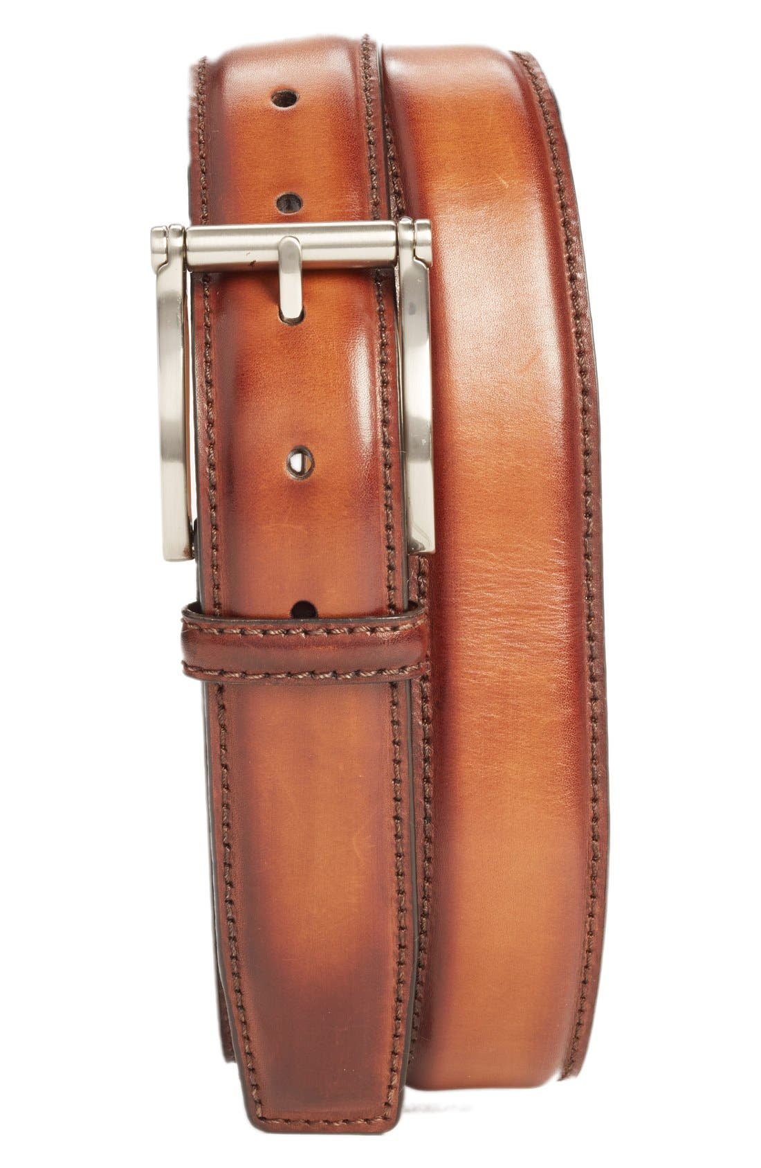 mens brown leather belt sale