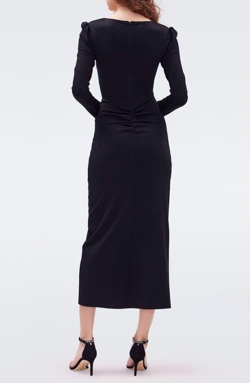 Shop Diane Von Furstenberg Hughie Long Sleeve Maxi Dress In Black