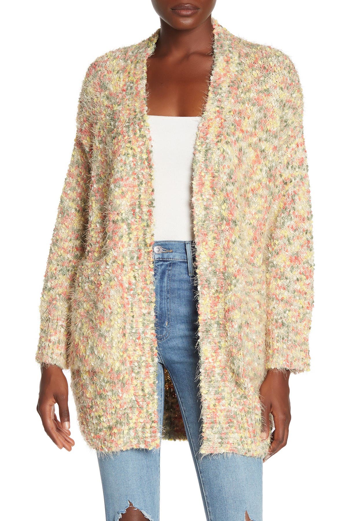 Lush Fuzzy Confetti Knit Cardigan Nordstrom Rack